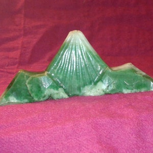 Antique 1800s apple green Jadeite A Jade brush rest untreated Earth mined gem gemstone scholar calligraphy art hand carved unique one off image 1