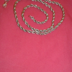 Solid silver double stranded long chain necklace