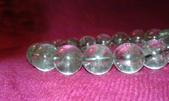 Phantom quartz elasticated beaded bangle, clear w… - image 2