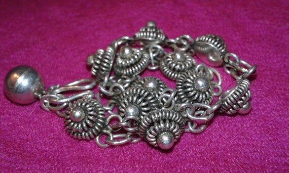 Bracelet - Solid sterling silver - Handmade Hindu… - image 1