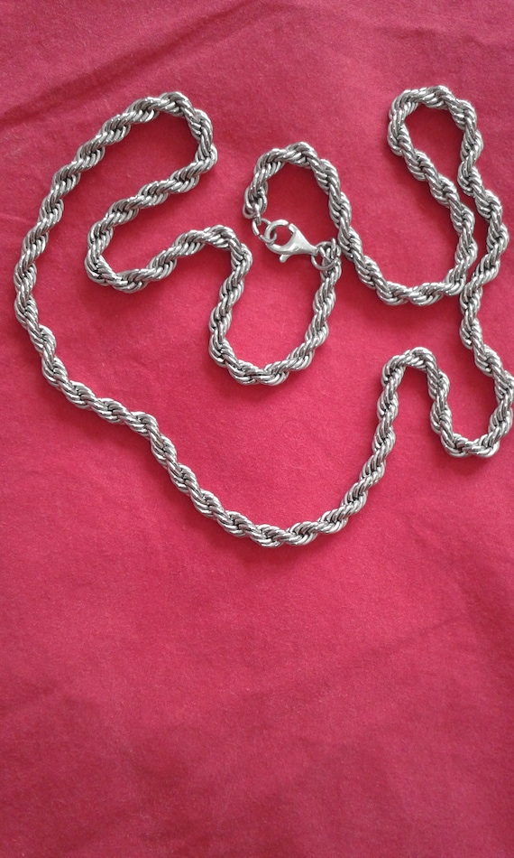 Solid silver double stranded long chain necklace - image 2