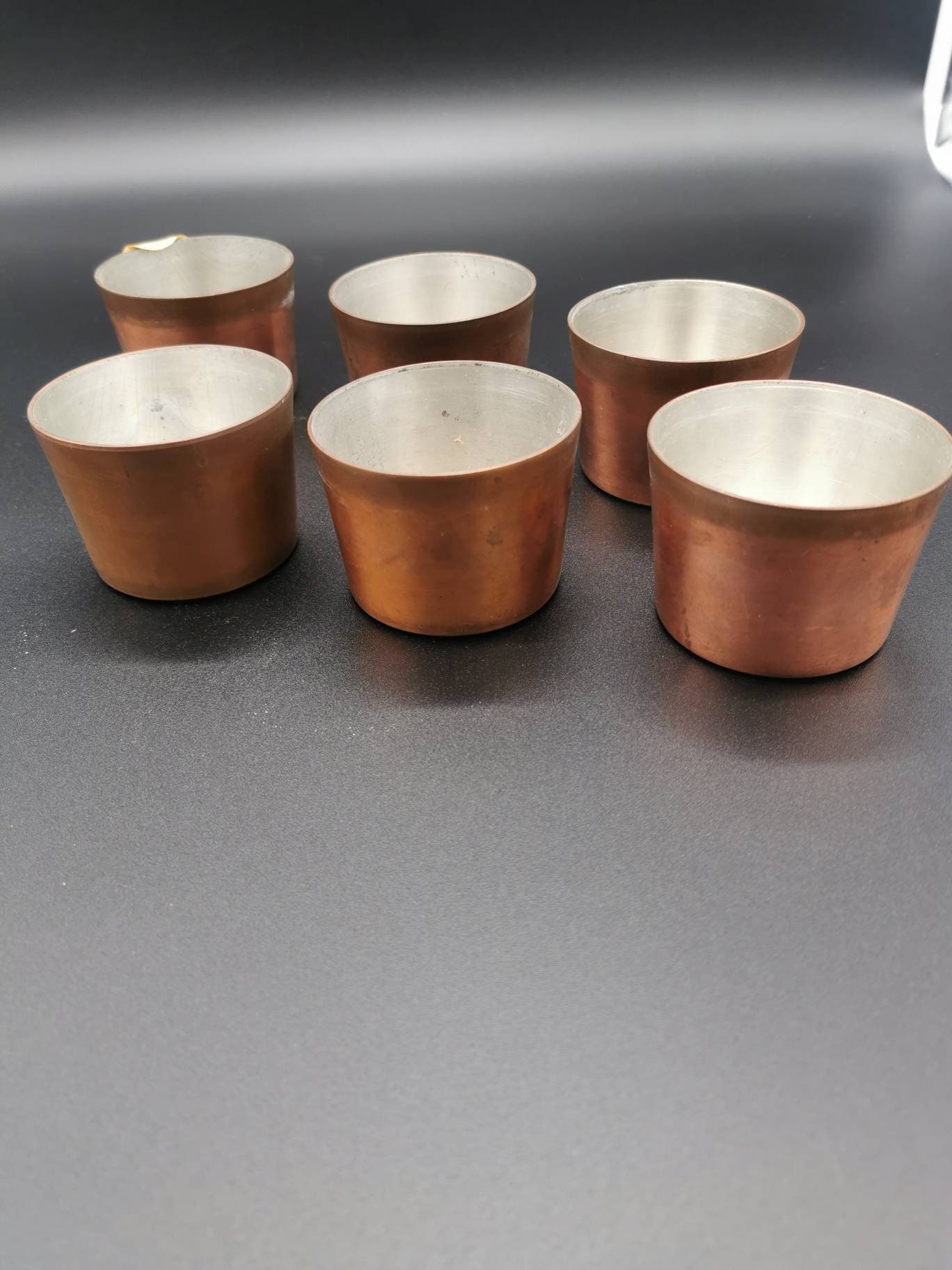 Lot 6 Verres en Cuivre-6 Copper Glasses