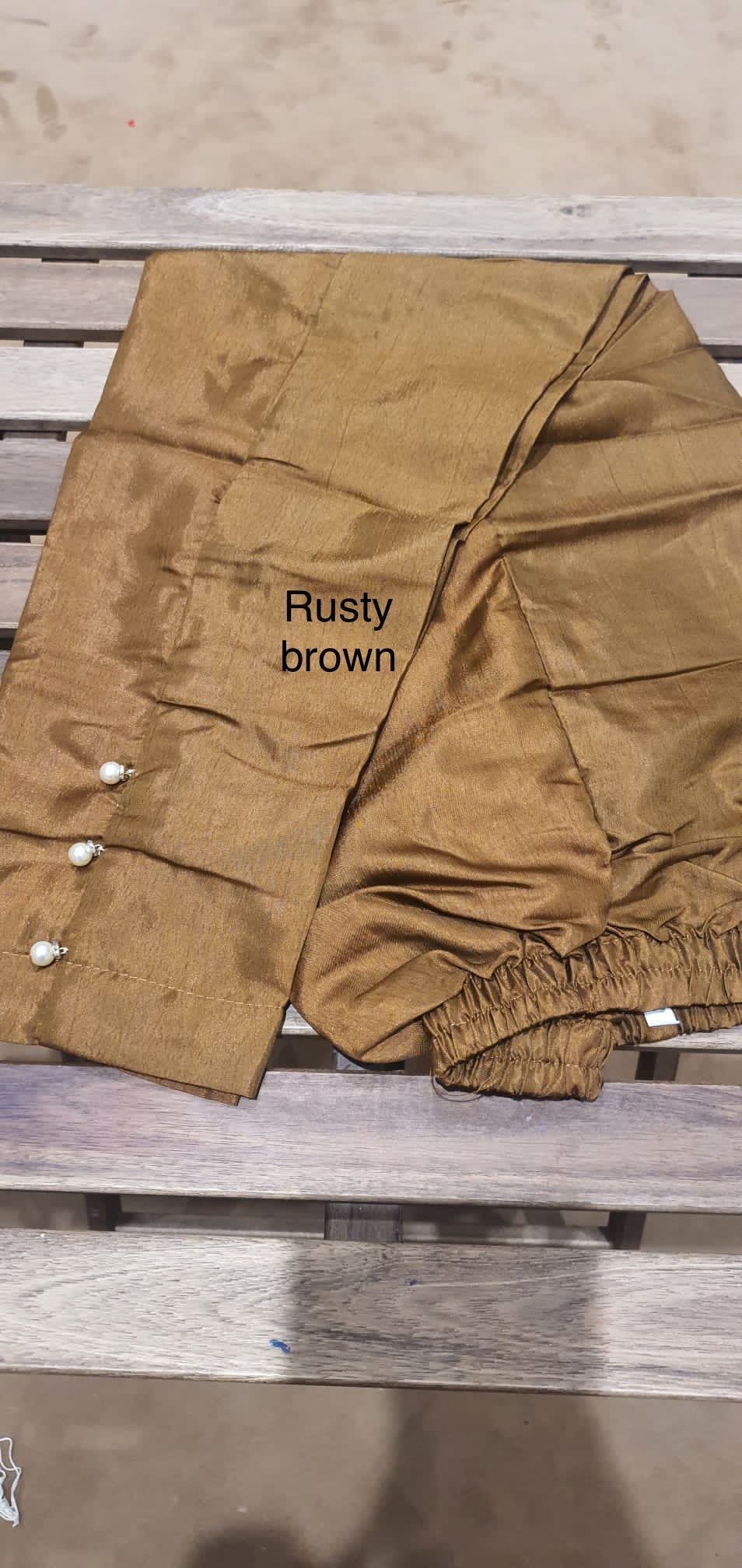 Raw Silk Material Cigarette Pants Trousers 