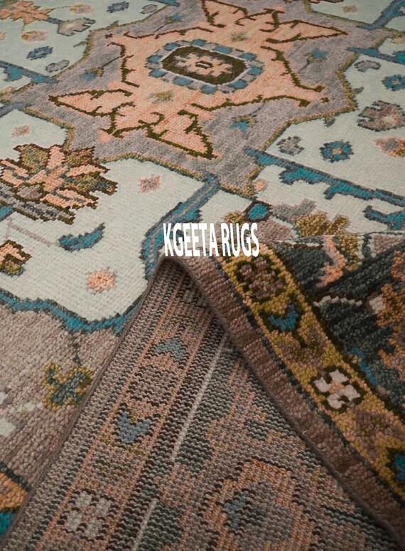 Handmade Oushak Brown Area Rug 9x12: Soft, Durable, Colorful Carpet