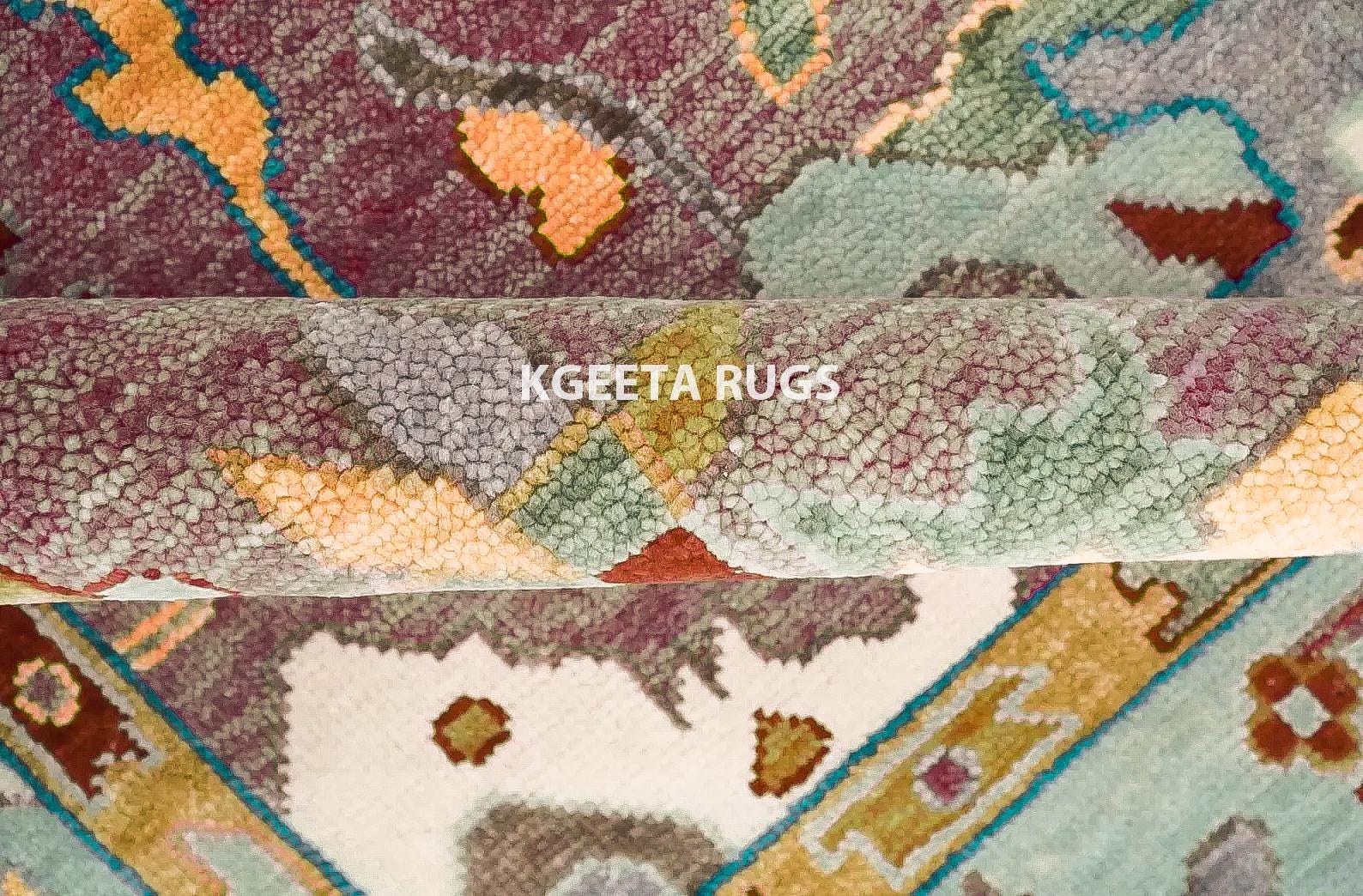 Colorful Oushak hand made  Area Rug Soft Durable Carpet for Living Room & Bedroom Decor, Fine Quality Bespoke Design