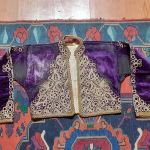 Antique Ottoman Sirma Cepken Jacket Fashion Velvet Gold Sırma Interior Home Style Traditional Turkish Wedding Dress Vintage Sirma
