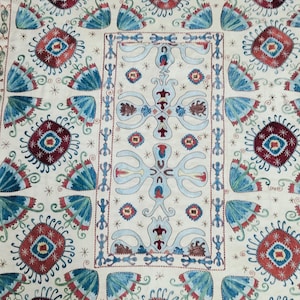 Hand-Embroidered Silk Suzani | Traditional Central Asian Textile | Decorative Wall and Furniture Cover