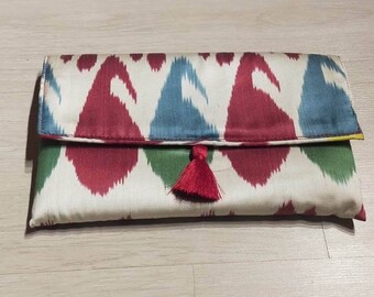 Bolso de mano de seda İkat Bolso de terciopelo İkat Bolso de mano İkat Bolso de seda y terciopelo İkat Bolso de mujer de seda İkat Bolso de moda Bolso nuevo Bolso de seda