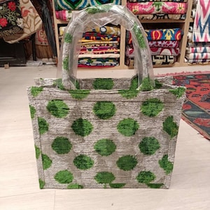 Colorful  ikat tote bag handwoven silk velvet ikat womens Clutch  bag ikat bag