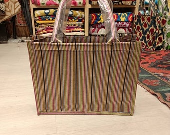 Colorful  ikat tote bag handwoven silk velvet ikat womens Clutch  bag ikat bag