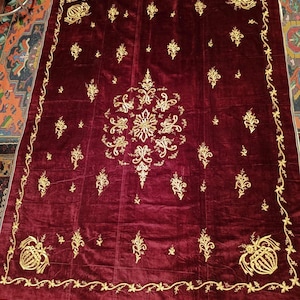 Antique Ottoman Home Decoration Fashion Velvet Gold Sırma Interior Home Style Traditional Turkish Wall Decoration Wall Hanging Bundle Cover