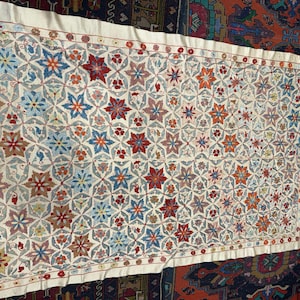Hand-Embroidered Silk Suzani | Traditional Central Asian Textile | Decorative Wall and Furniture Cover 100×150 cm