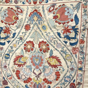 Hand-Embroidered Silk Suzani | Traditional Central Asian Textile | Decorative Wall and Furniture Cover 100×150 cm
