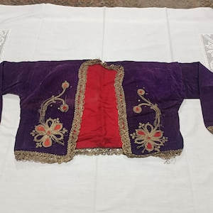 Antique Ottoman Sirma Cepken Jacket Fashion Velvet Gold Sırma Interior Home Style Traditional Turkish Wedding Dress Vintage Sirma