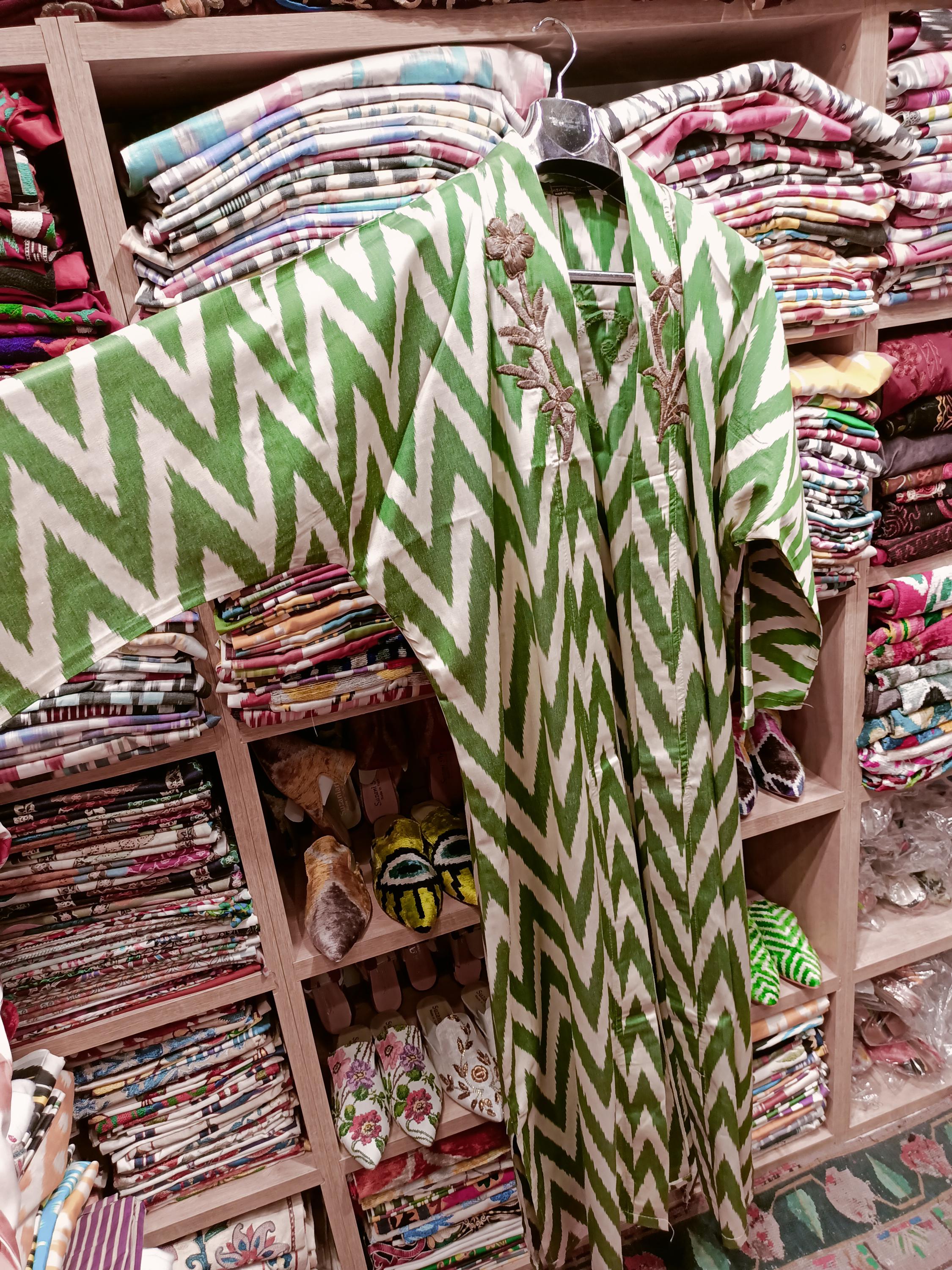 The Olive Artisan Silk Ikat & Muslin Kimono