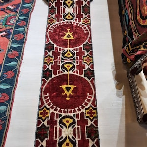 Handwoven Yellow Ikat Velvet Fabric – Uzbek Polka Dot Design by the Yard