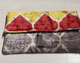 Silk İkat Clutch Bag Velvet İkat Bag Handbag İkat Bag Silk Velvet İkat ...