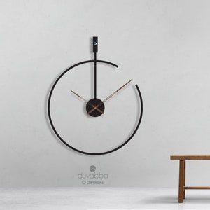 Metal Wall Clock Black / Silent Wall Clock / Minimalist Wall Clock / Large Wall Clock / Wall Clock Modern / Oversized Wall Clock