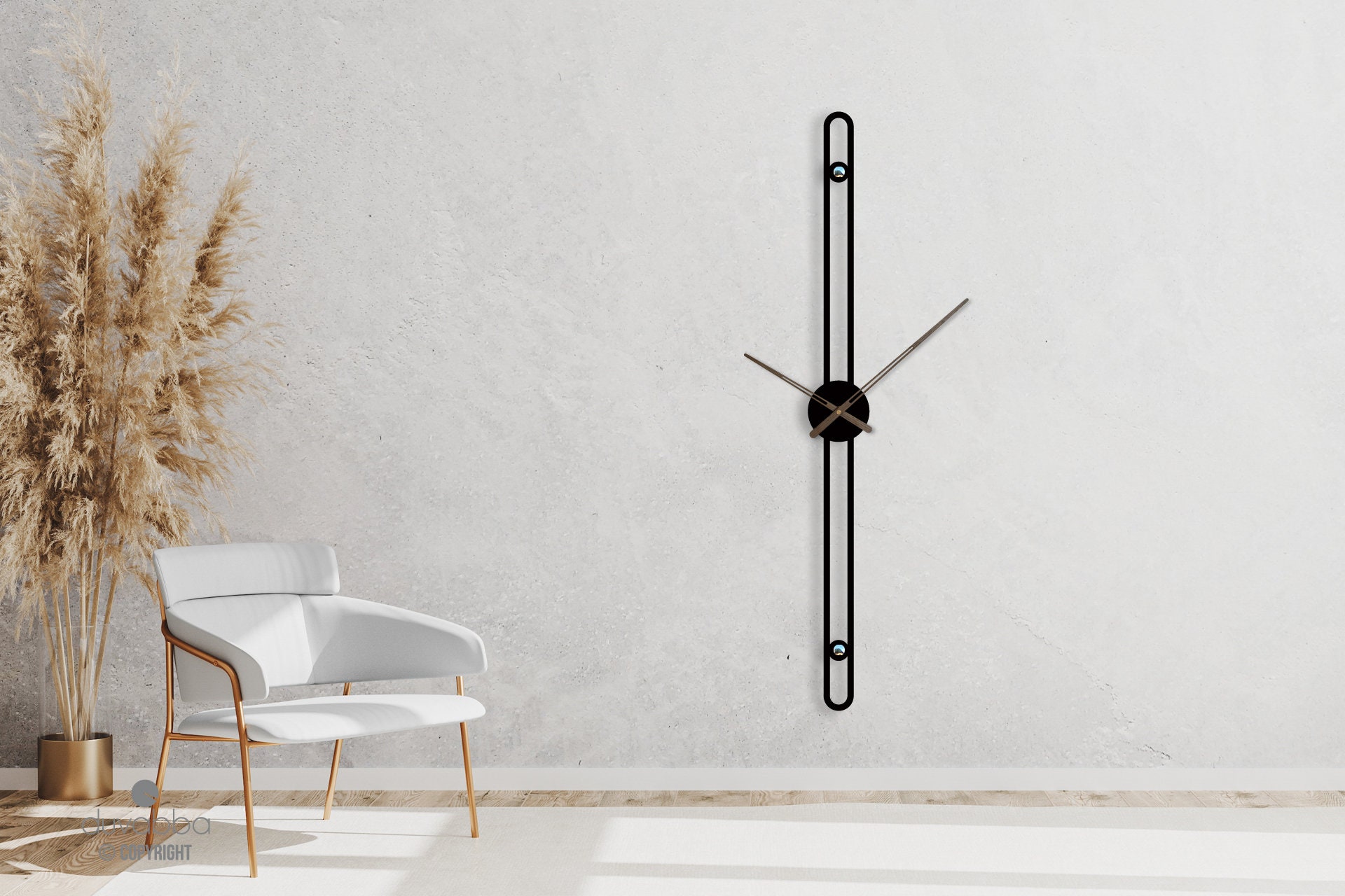 Large Wall Clock Modern / Metal Wall Clock Black / Silent Wall Clock ...