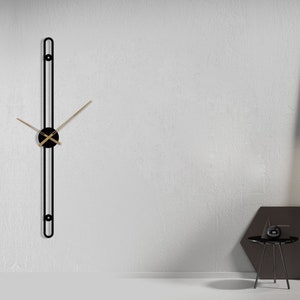 Large Wall Clock Modern / Metal Wall Clock Black / Silent Wall Clock / Design Wall Clock / Minimalist Clock / Oversize Wall Clock