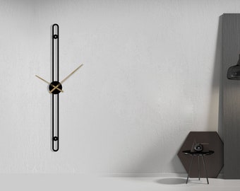 Large Wall Clock Modern / Metal Wall Clock Black / Silent Wall Clock / Design Wall Clock / Minimalist Clock / Oversize Wall Clock