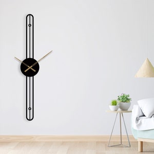 Large Wall Clock, Oversized Wall Clock, Office Wall Clock, Design Wall Clock, Unique Wall Clocks, Long Metal Wall Clock, Minimalist Clock