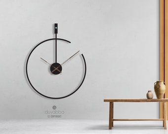 Metal Wall Clock Black / Silent Wall Clock / Minimalist Wall Clock / Large Wall Clock / Wall Clock Modern / Oversized Wall Clock