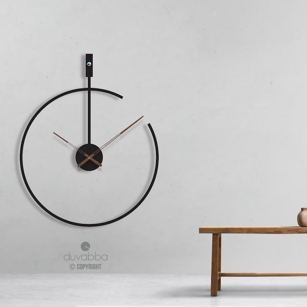 Metal Wall Clock Black / Silent Wall Clock / Minimalist Wall Clock / Large Wall Clock / Wall Clock Modern / Oversized Wall Clock