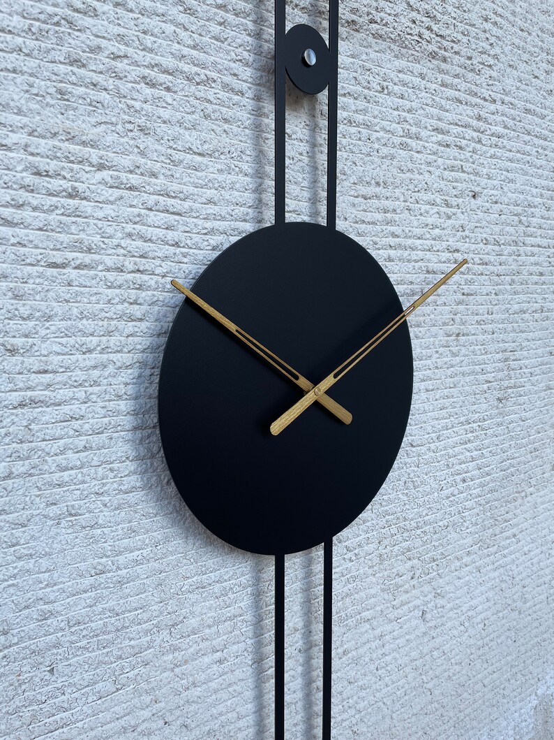 Long Wall Clock / Metal Large Wall Clock / Long Decorative Etsy