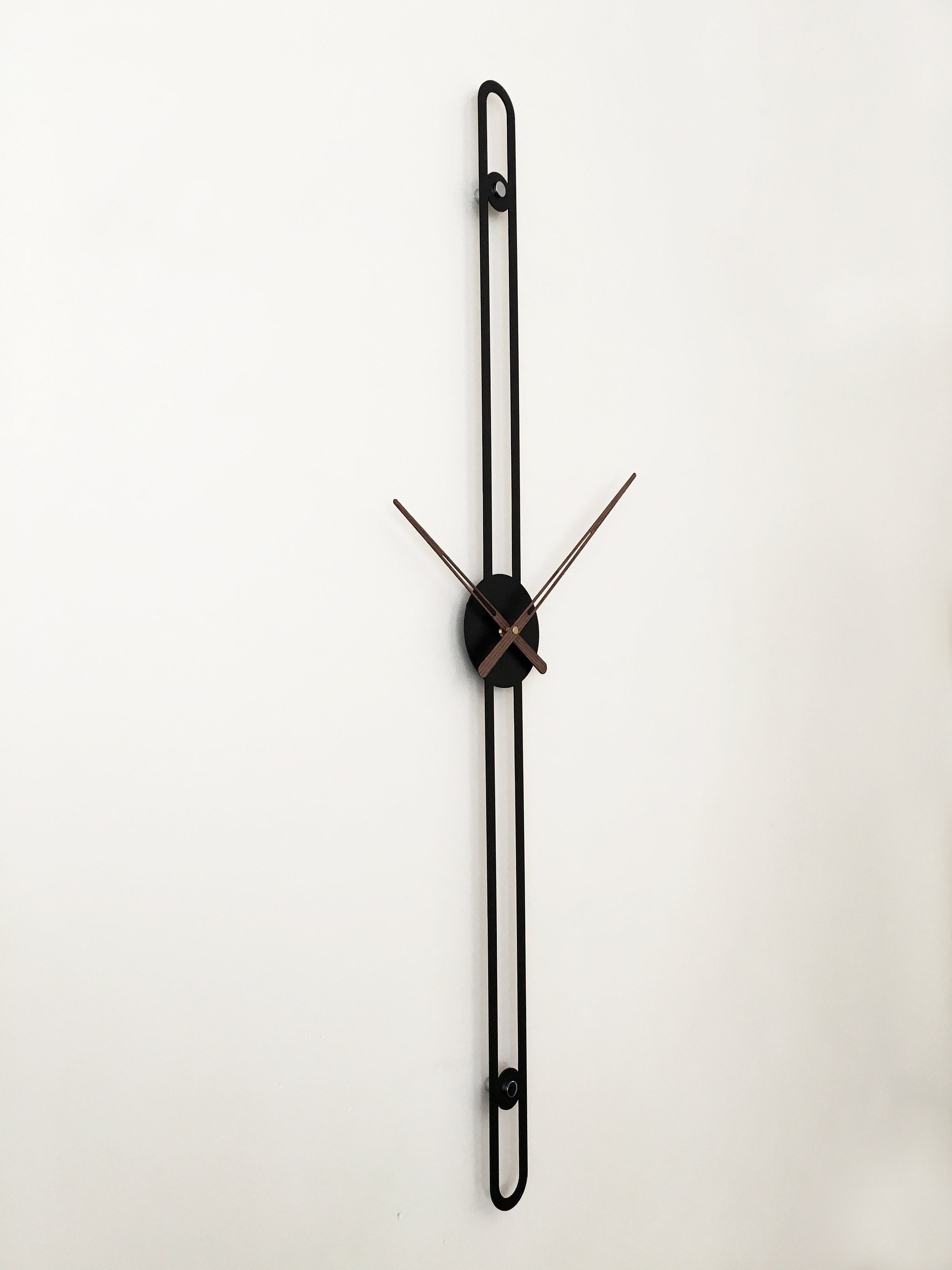 Large Wall Clock Modern / Metal Wall Clock Black / Silent Wall Clock ...