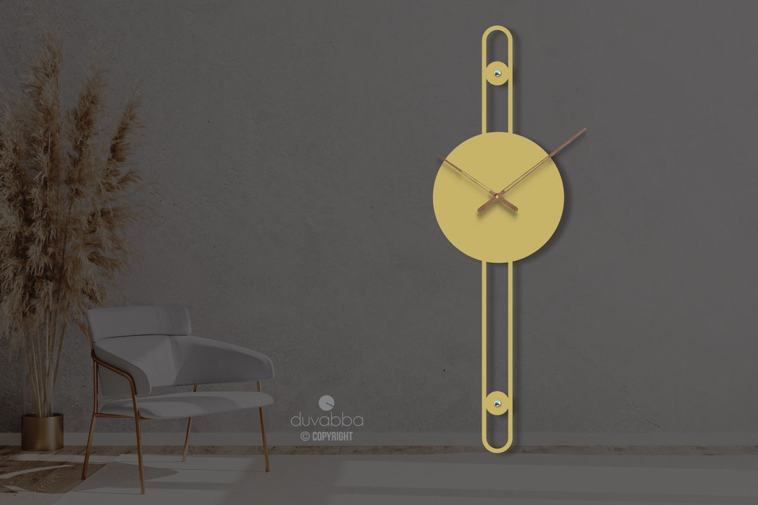 Metal Large Wall Clock Gold, Oversize Wall Clock, Design Wall Clock