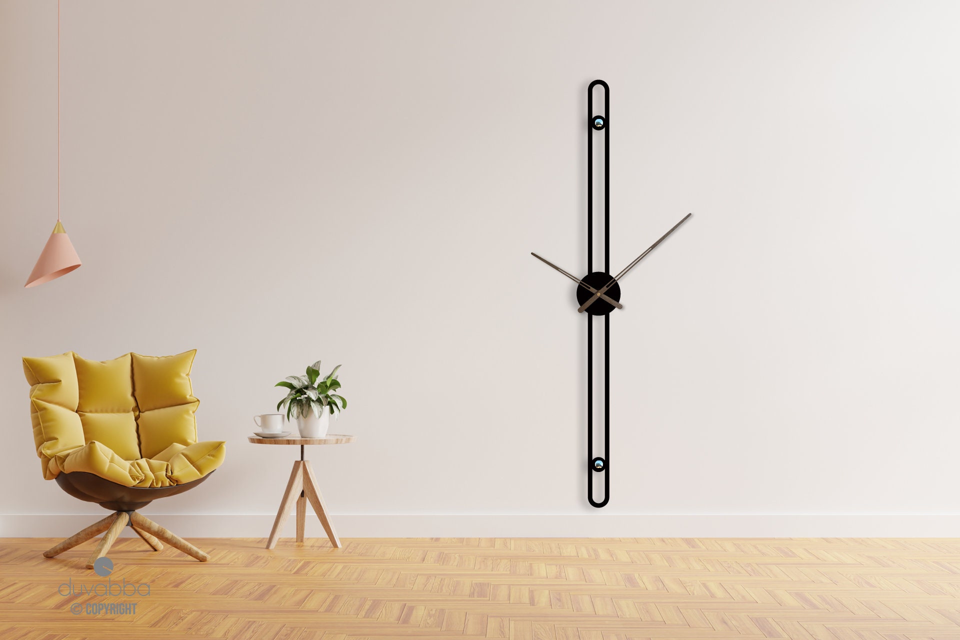Large Wall Clock Modern / Metal Wall Clock Black / Silent Wall Clock ...