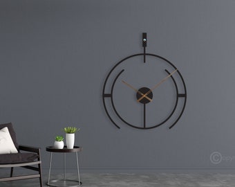 Large Metal Wall Clock: Modern Minimalist Design, Silent Quartz Movement