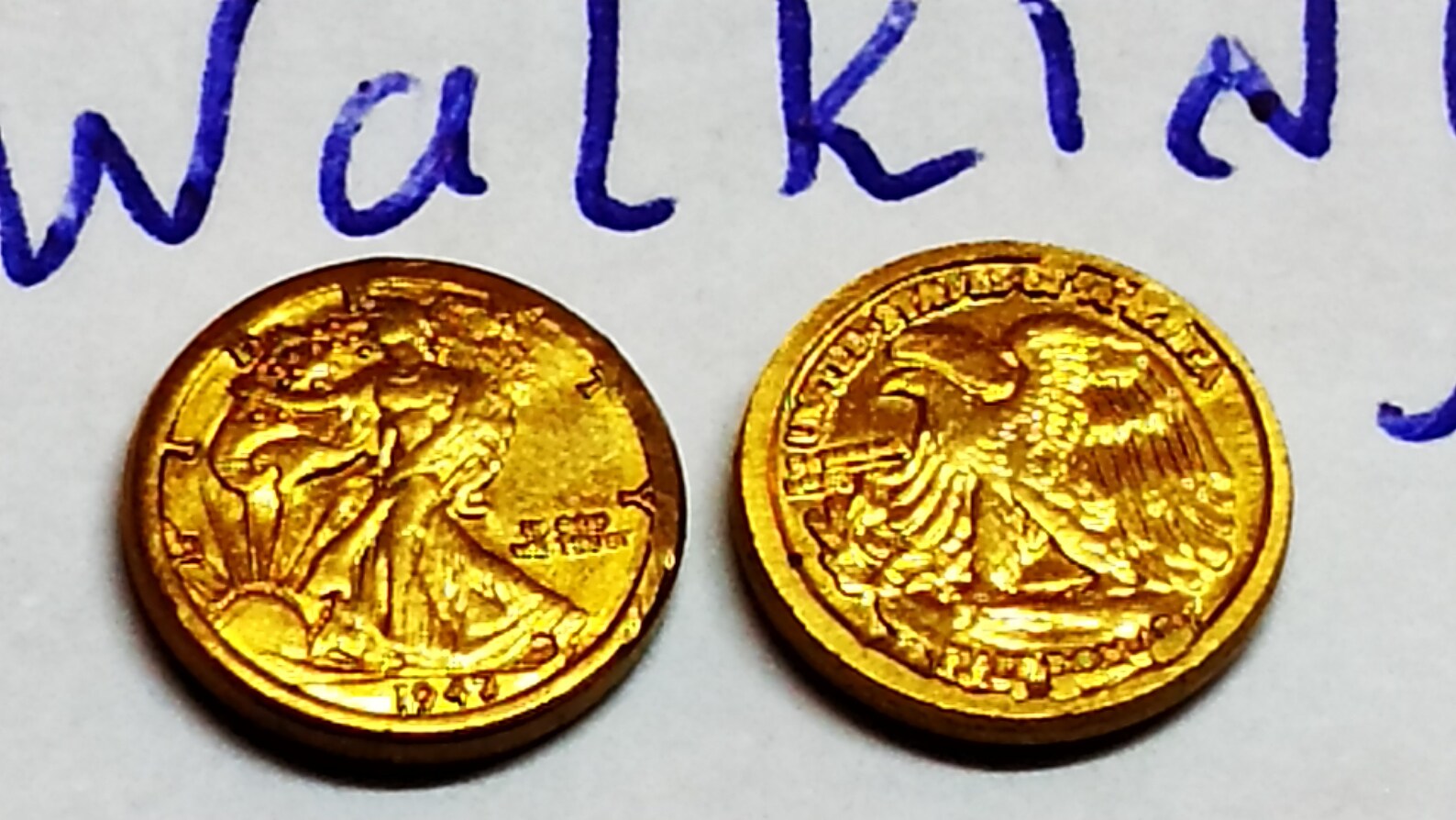 WALKING LIBERTY 5 pcs. mini gold coins lot. Very rare & hard Etsy