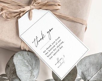 Minimalist Wedding Favor Tag Template INSTANT DOWNLOAD, Editable, Printable - DIY Customizable Thank You Favor Tags - MB001