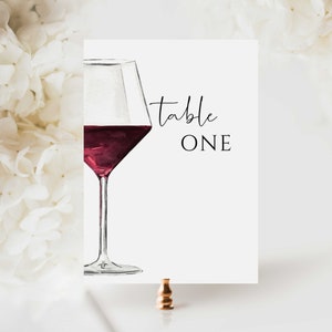 Moderne minimalistische wijn bruids douche tabelnummersjablonen, Vino vóór geloften, tafeldecor, aanpasbaar, bewerkbaar, INSTANT DOWNLOAD MB004