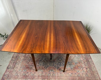 Restored Mid-Century Modern Walnut and Rosewood Dining Table