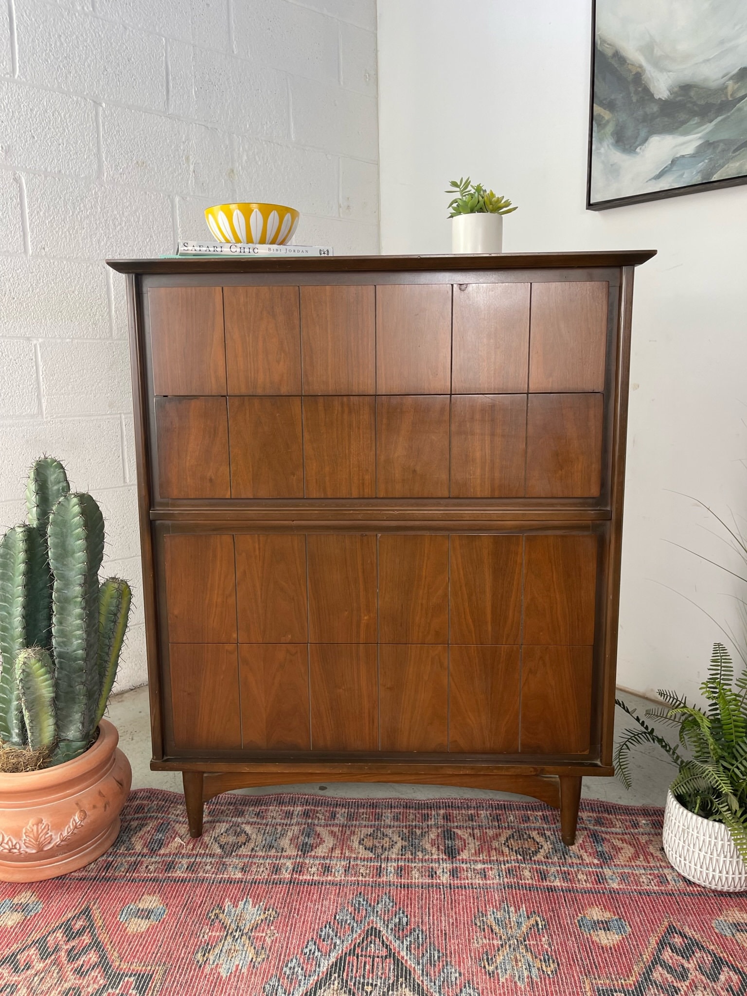Sleek Midcentury Modern Highboy Dresser by Ballmancummings Etsy