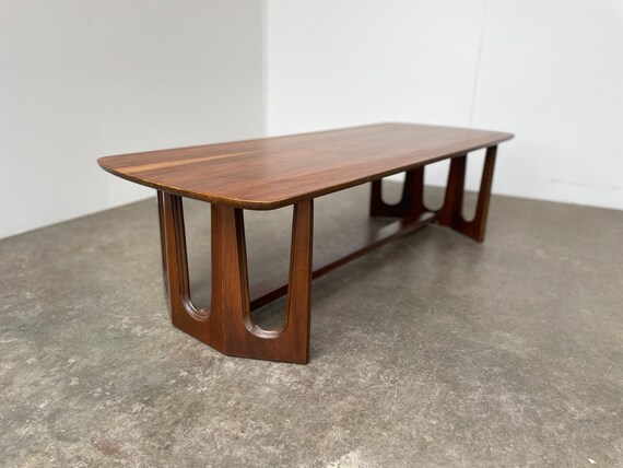 Mid century Brasilia Style Walnut Coffee Table Etsy UK