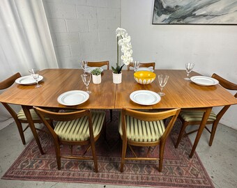 Extendable Mid-Century Modern Walnut Dining Table