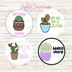 Cactus/Succulent Digital Download PNGs, digital downloads, digital cardstock for freshies, sublimation, car coasters