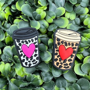 Love Coffee Cup Silicone Focal Bead