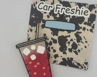 Strawberry tea freshie, car freshie, cup freshie, coffee freshie, girly freshie