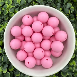 Contas de silicone rosa chiclete de 15 mm