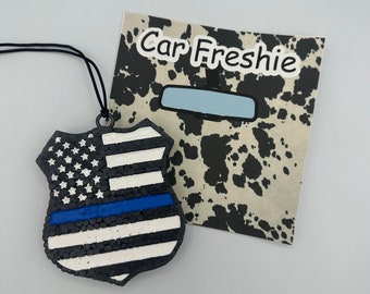 Police badge freshie, car freshie, trending freshies, blue line freshie, gifts for him, gifts for her