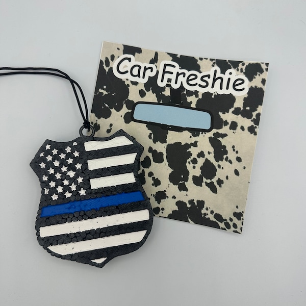 Police badge freshie, car freshie, trending freshies, blue line freshie, gifts for him, gifts for her