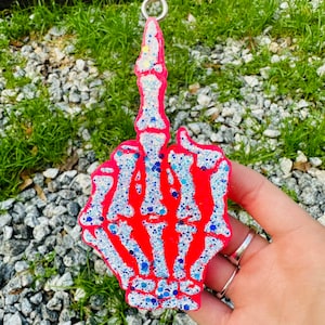 Middle finger skeleton car freshie // cute car freshies