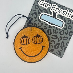 Pumpkin eyes smiley freshie, boo car freshie, Halloween themed car freshie, girly car freshie, freshy,