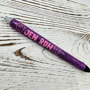 Canetas de glitter personalizadas para higienistas dentais | Canetas de glitter personalizadas | Caneta de gel Inkjoy | Canetas personalizadas | Canetas personalizadas recarregáveis