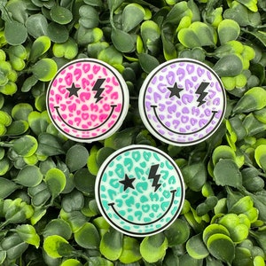 Retro Leopard Smiley Silikon Fokalperle